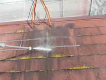 屋上屋根　高圧洗浄 
